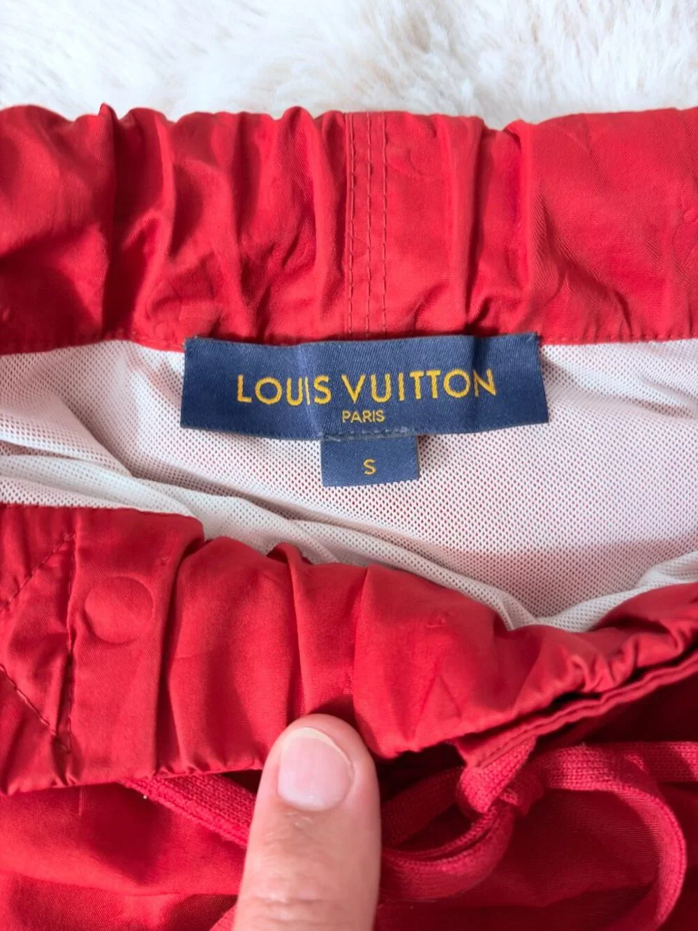 Louis Vuitton 3D Pocket Monogram Board Shorts Red
